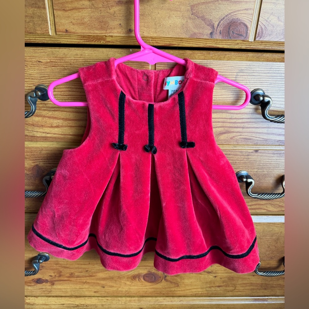 Vintage Gymboree red velour holiday dress size 6-12m